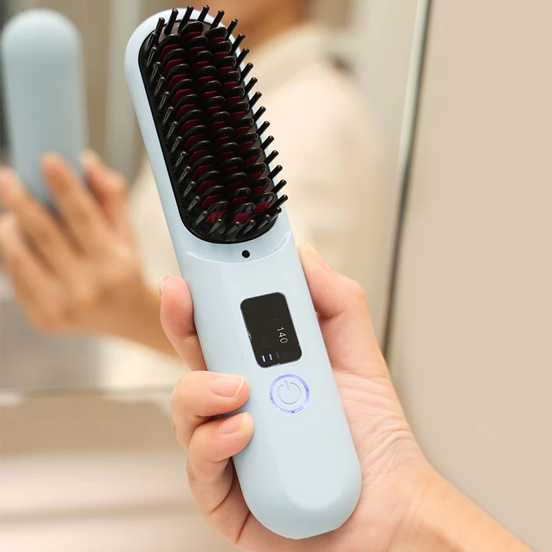 ワイヤレス充電式ヘアアイロン ブラシ